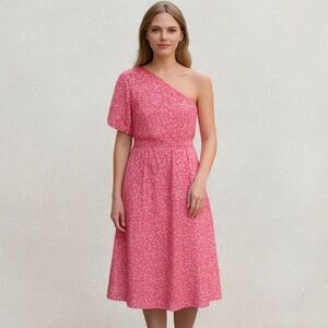 Tucker NYC- Floral 100% Silk The One Shoulder Dress